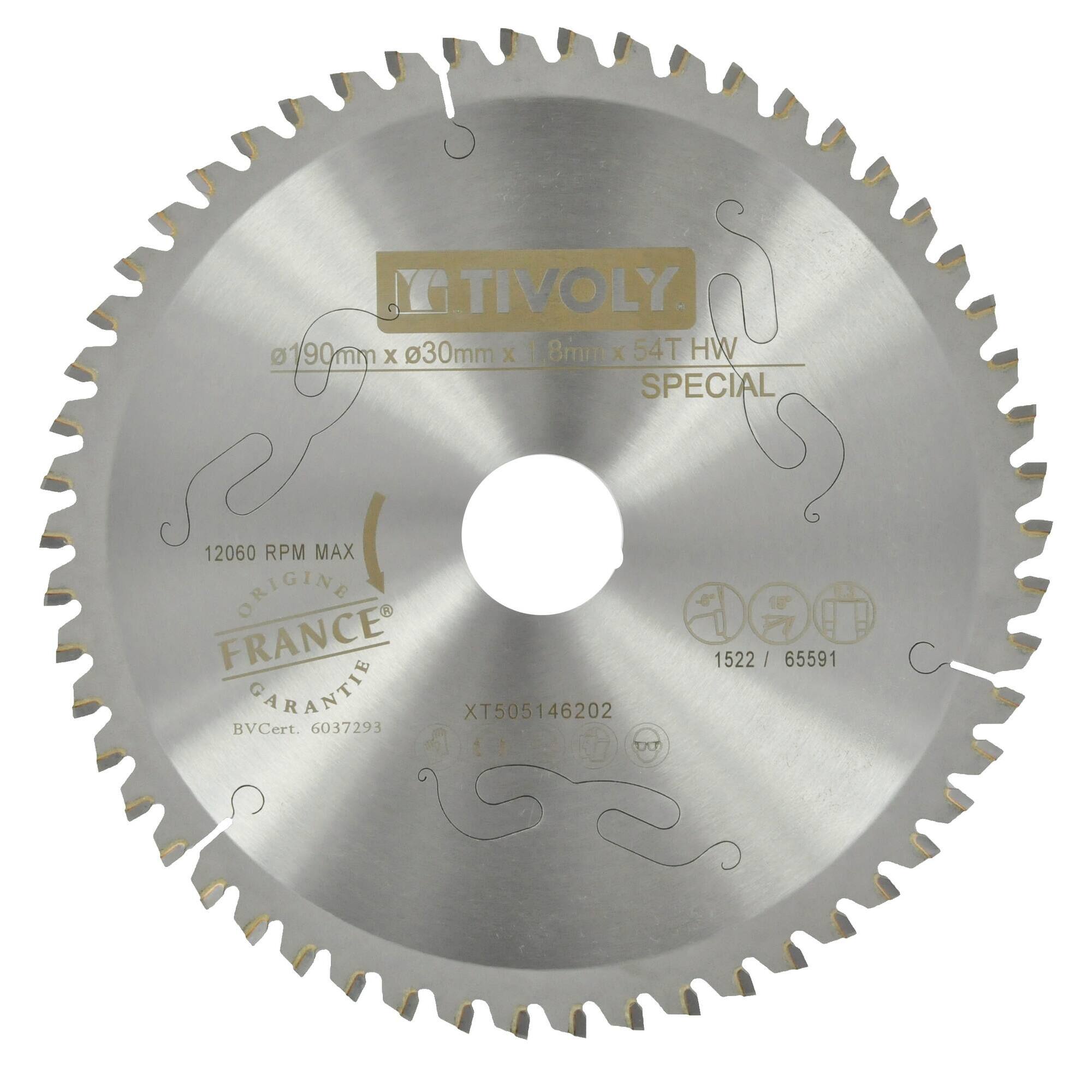 Ø: 190 x Ø2: 30 x Z: 54 / Hojas de sierra circular -Acabado -Para plástico, aluminio y acero inoxidable -Uso en sierra portátil (Estuche blíster)