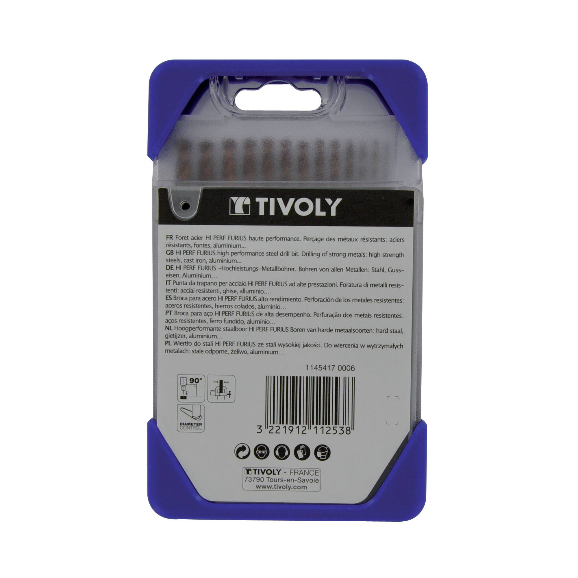 13 brocas para metal FURIUS HSS con recubrimiento FUSIO punta en cruz Ø 1,5 a 6,5 mm PREMIUM