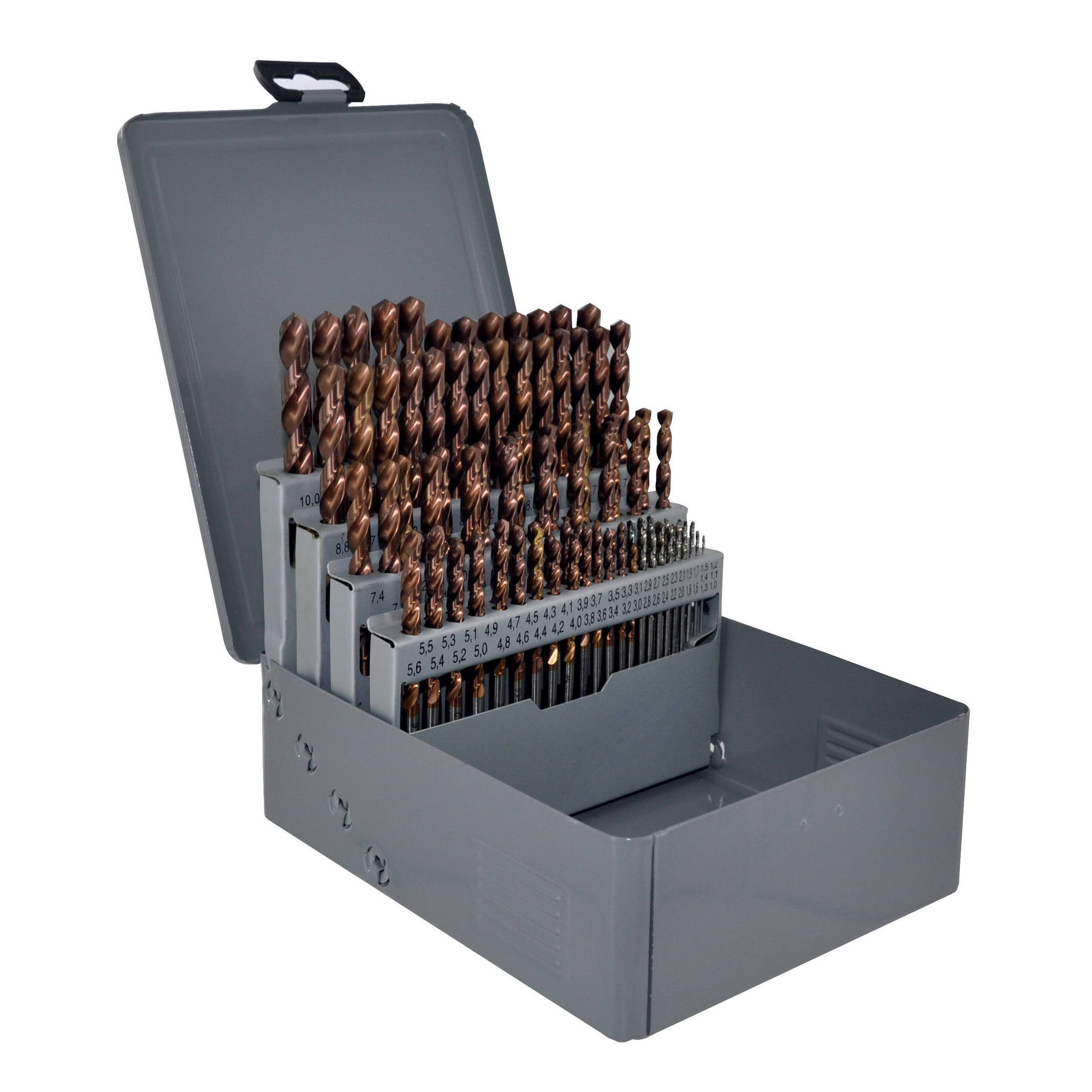 11454170008 - 91 brocas para metal FURIUS HSS con recubrimiento FUSIO punta en cruz Ø 1 a 10 mm por 1/10 PREMIUM