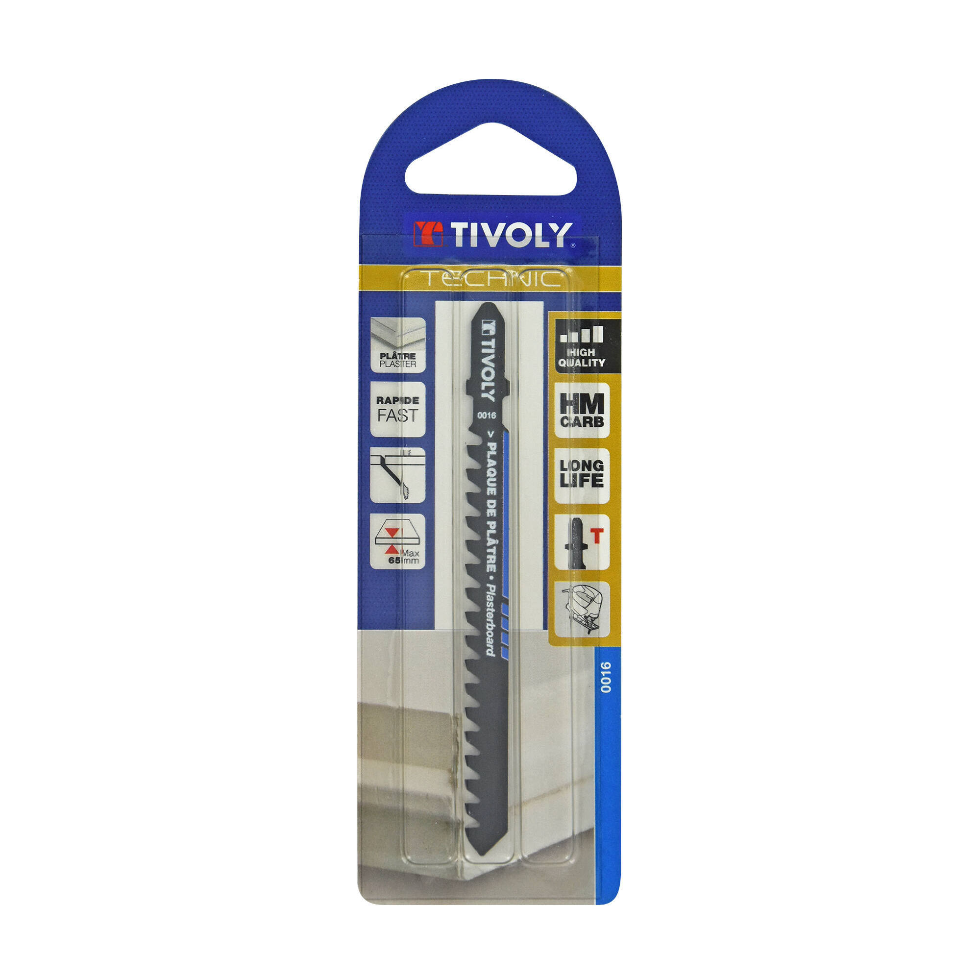 Hoja de sierra de calar -Para placa de yeso -Enganche en T (Blíster) / L: 132 / H: 100 / Corte recto