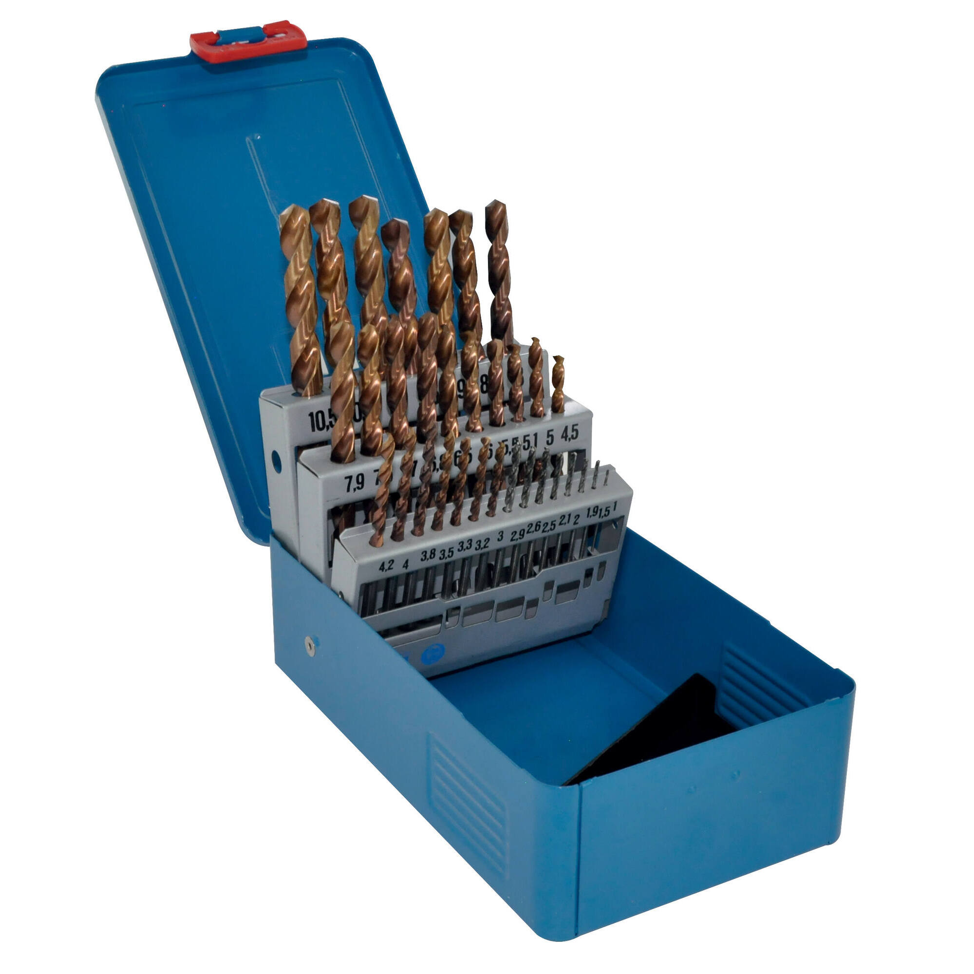 11454170009 - 32 brocas para metal FURIUS HSS con recubrimiento FUSIO punta en cruz Ø 1 a 10,5 mm PREMIUM