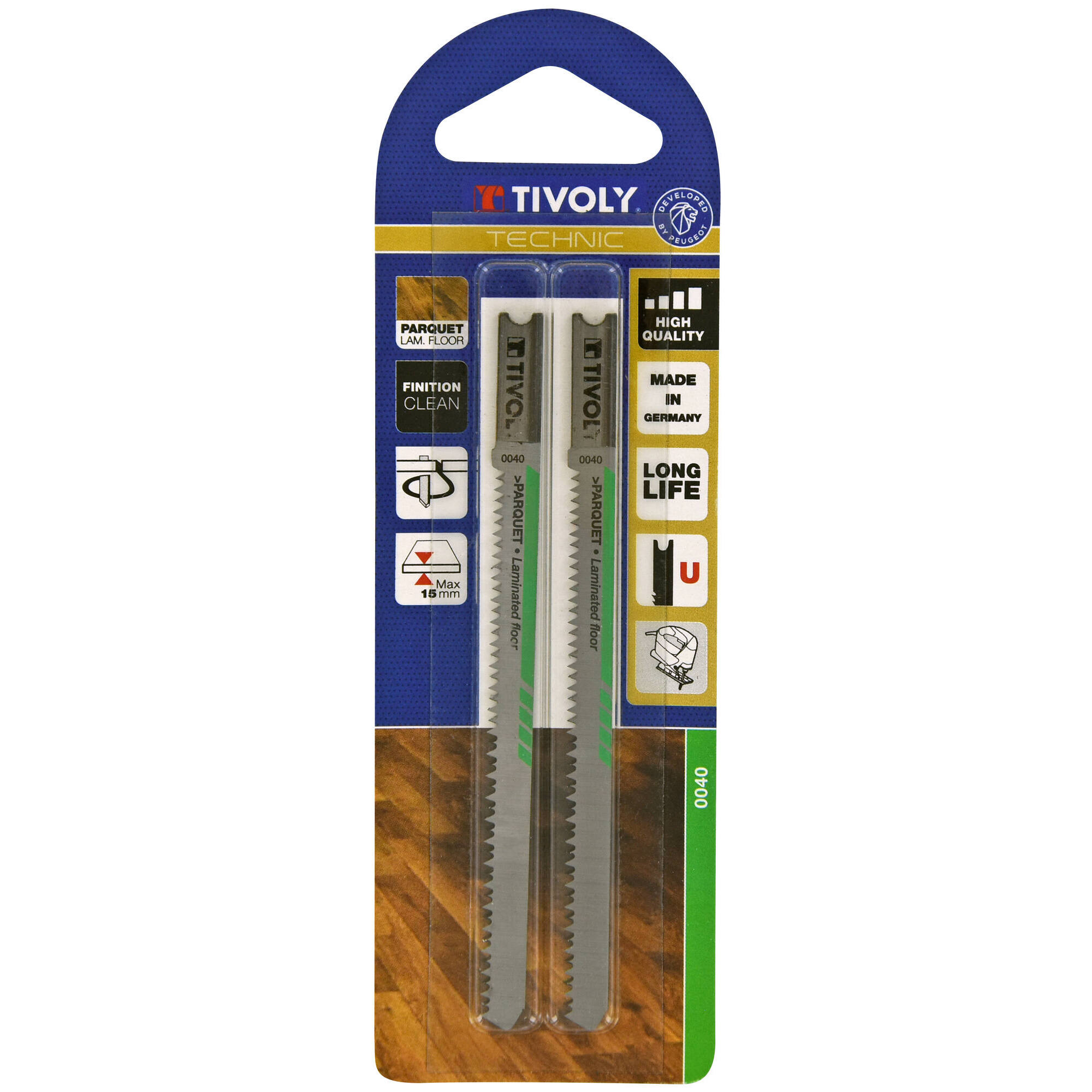 Hoja de sierra de calar -Para parqué -Enganche en U (Blíster) / L: 100 / H: 75 / Corte curvo