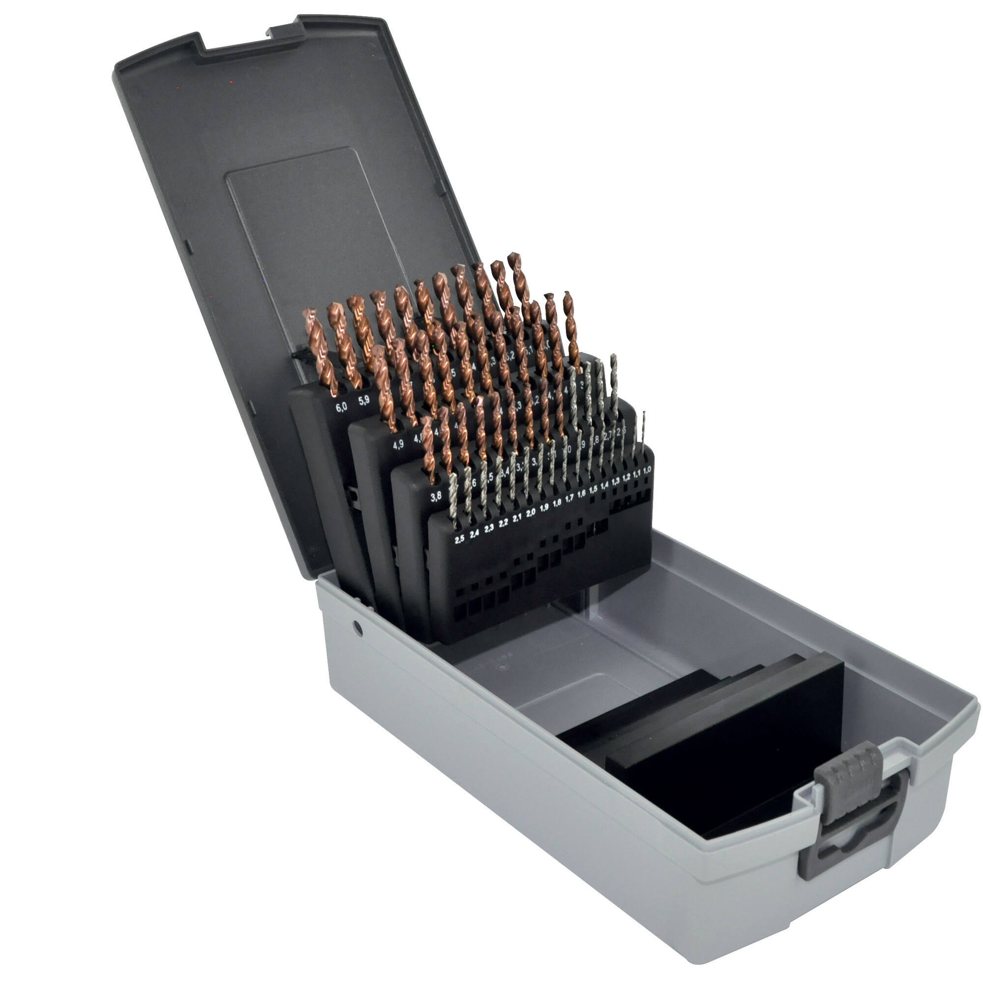 11454170010 - 51 brocas para metal FURIUS HSS con recubrimiento FUSIO punta en cruz Ø 1 a 6 mm por 0,1 PREMIUM