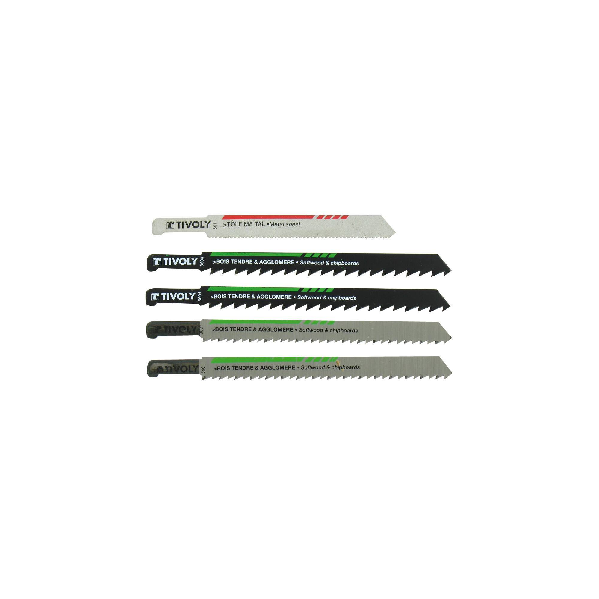 5 hojas con enganche PEUGEOT para madera y metales no ferrosos