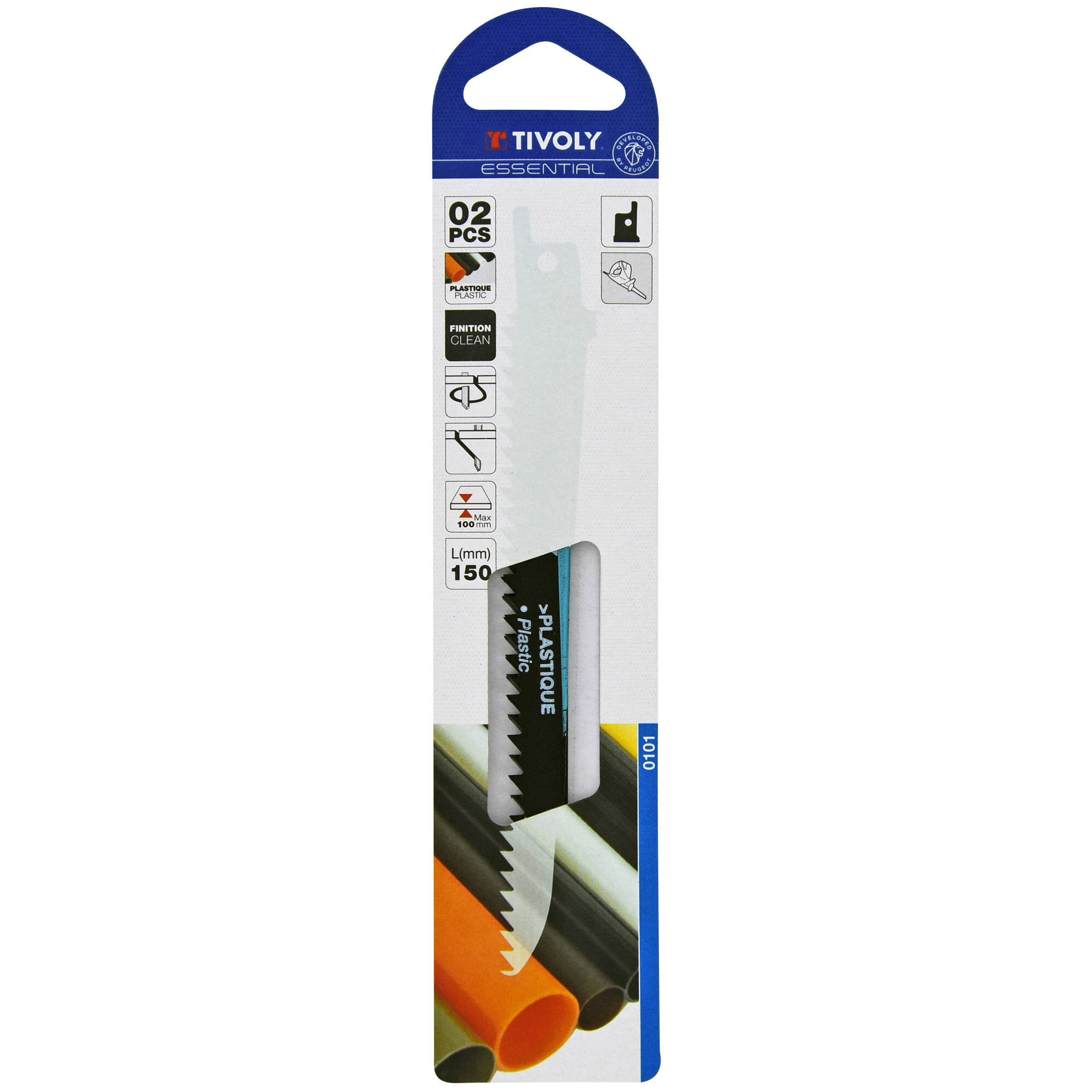 Hoja de sierra de sable -Para plástico -Enganche universal (Funda cartón) / L: 150 / H: 130 / Corte curvo y recto