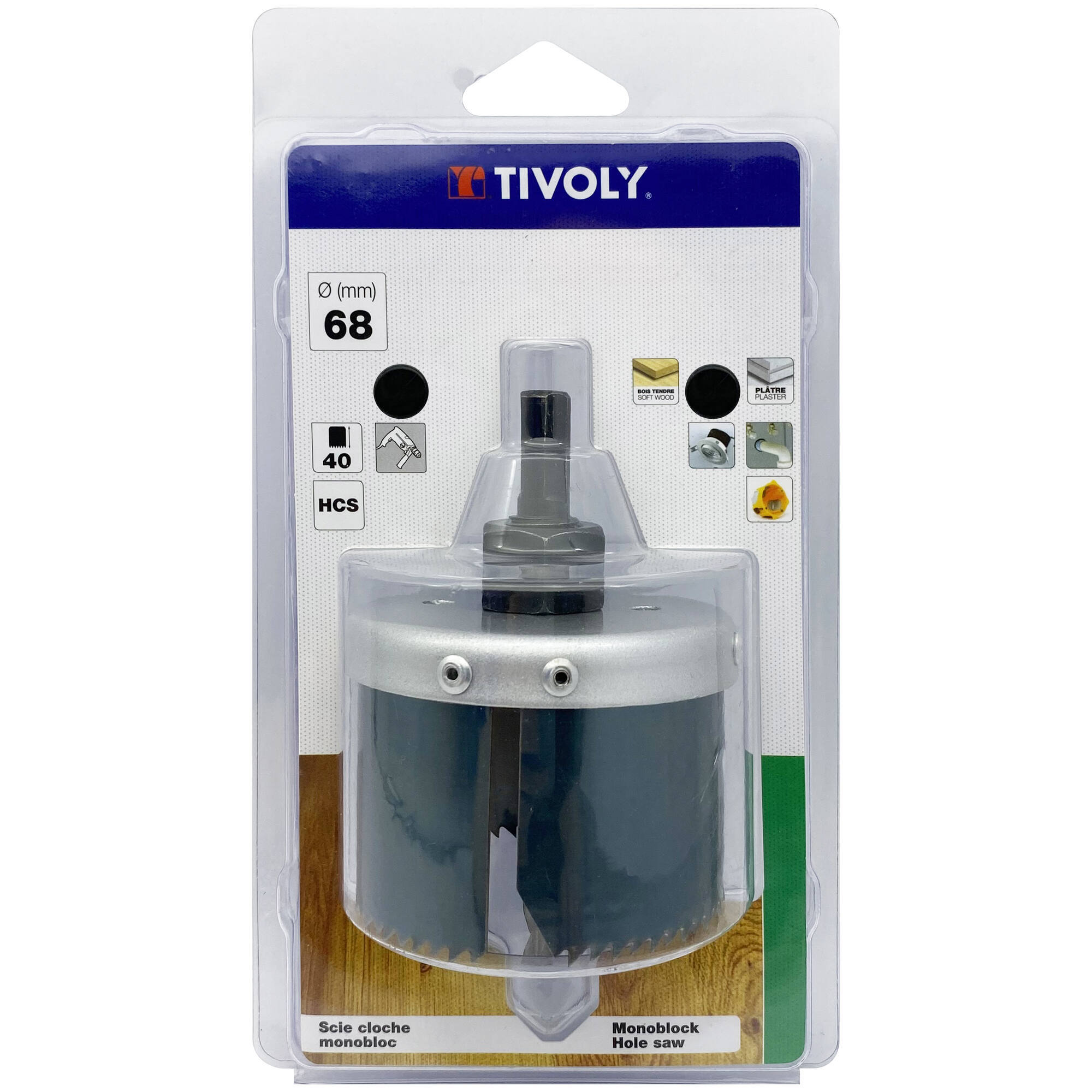 Ø: 68 / Sierra de corona HCS (Estuche blíster) / H: 40