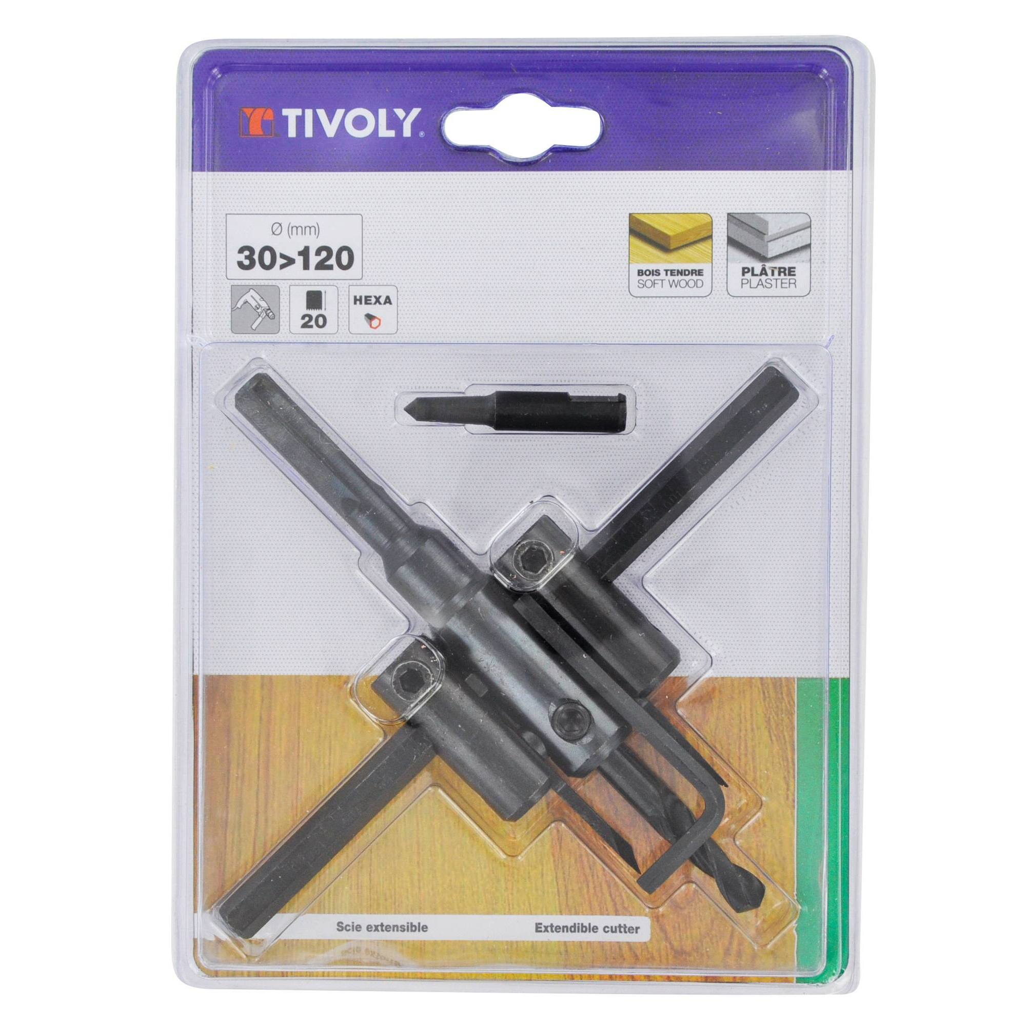 Ø: 30>120 / Sierra giratoria ajustable Ø30>120 mm (Estuche blíster) / H: