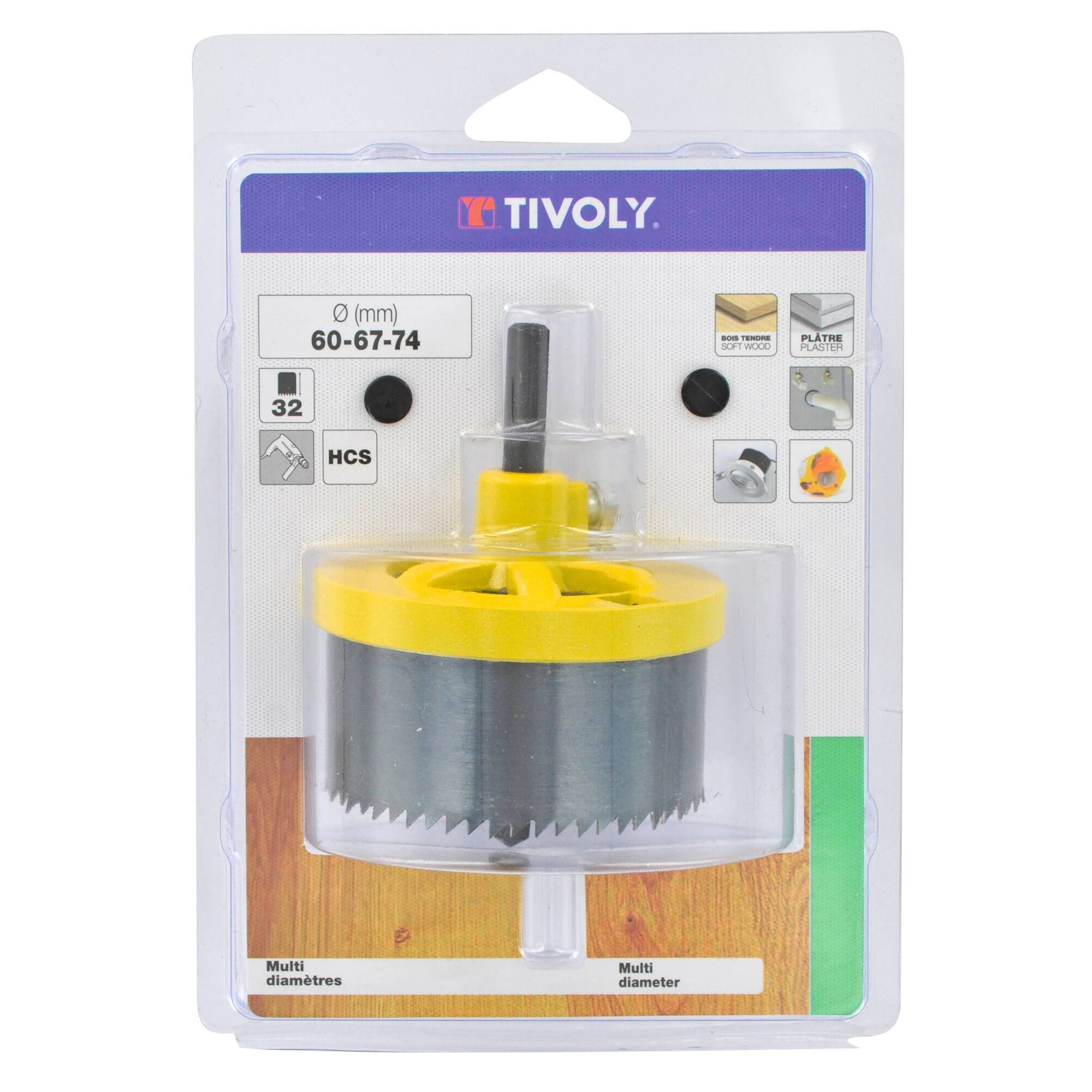 Ø: 68-74-80-90-100 / Sierra de corona HCS multihojas (Estuche blíster) / H: 38