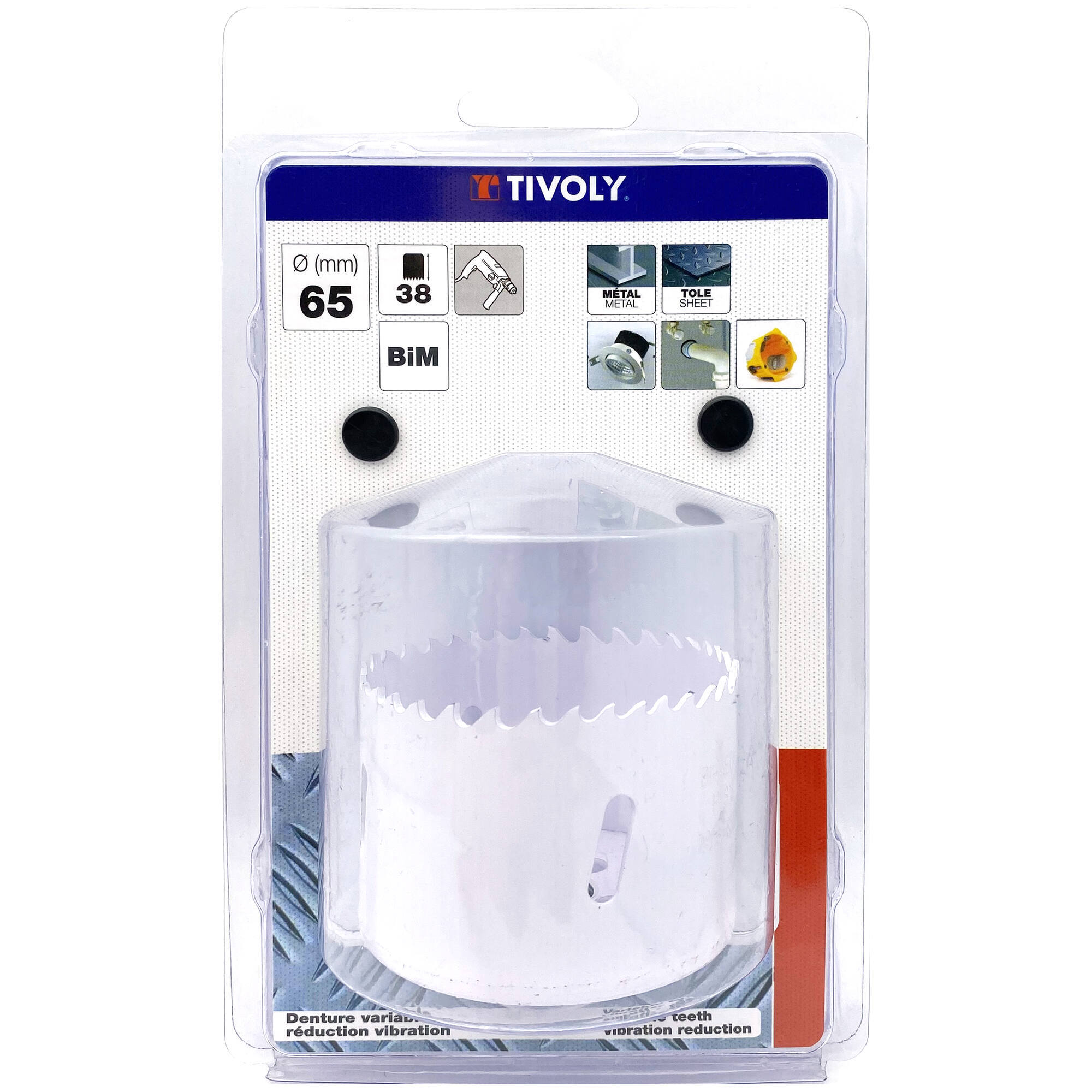 Ø: 65 / Sierra de corona bimetal HSS (Estuche blíster) / H: 38