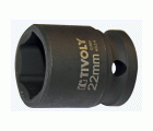 Casquillo de impacto H 1/2" -IMPACTO -Para tornillos hexagonales macho (Estuche blíster) N°: N22 / L: 38