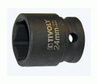 Casquillo de impacto H 1/2" -IMPACTO -Para tornillos hexagonales macho (Estuche blíster) N°: N24 / L: 38
