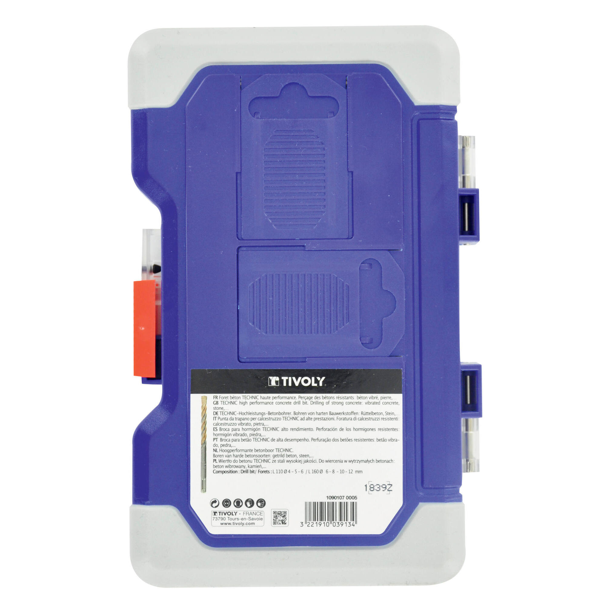 7 brocas SPEEDER2 SDS+ 2 filos cuádruple ranura punta de centrado L. 110- 160 mm Ø 4 a 12 mm