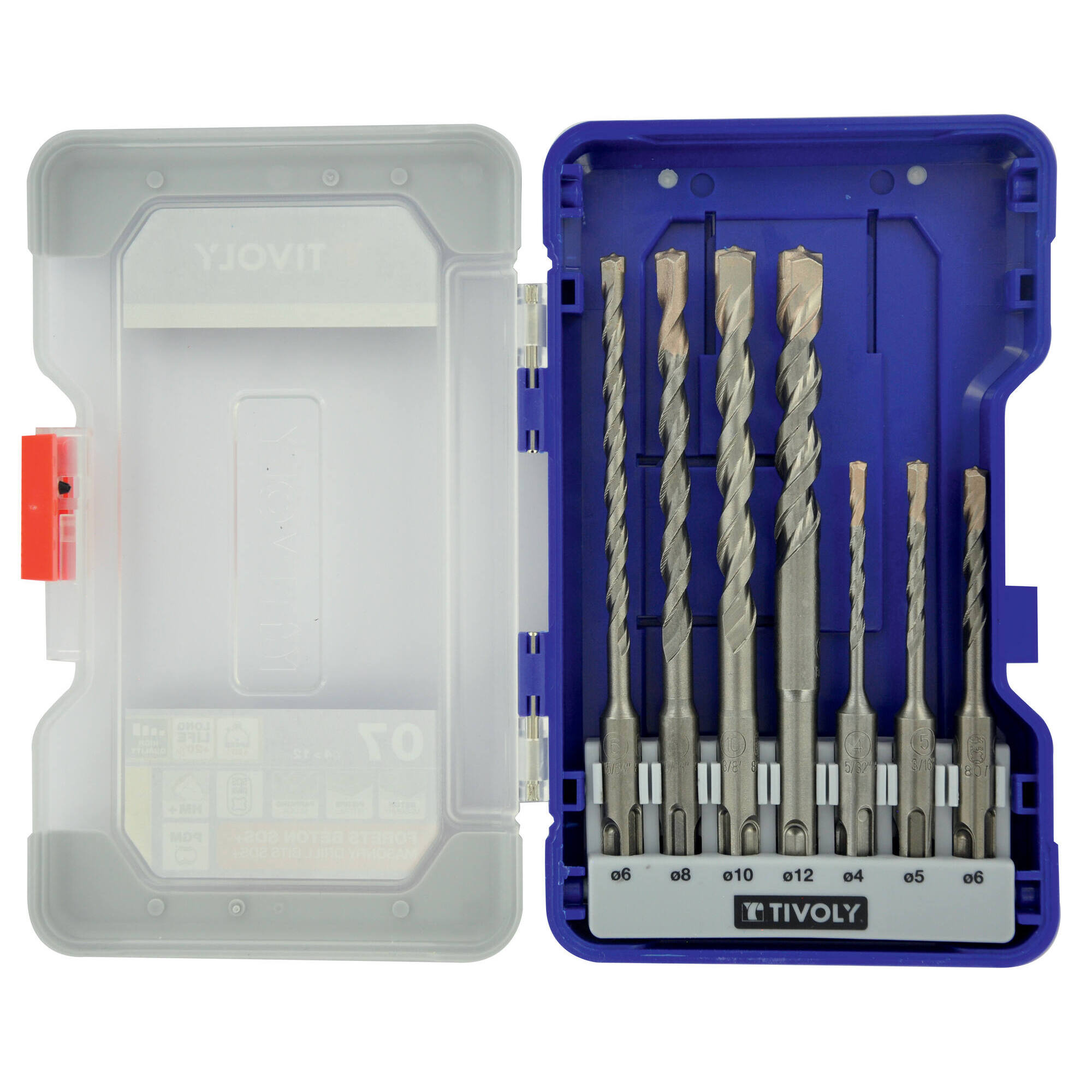 7 brocas SPEEDER2 SDS+ 2 filos cuádruple ranura punta de centrado L. 110- 160 mm Ø 4 a 12 mm