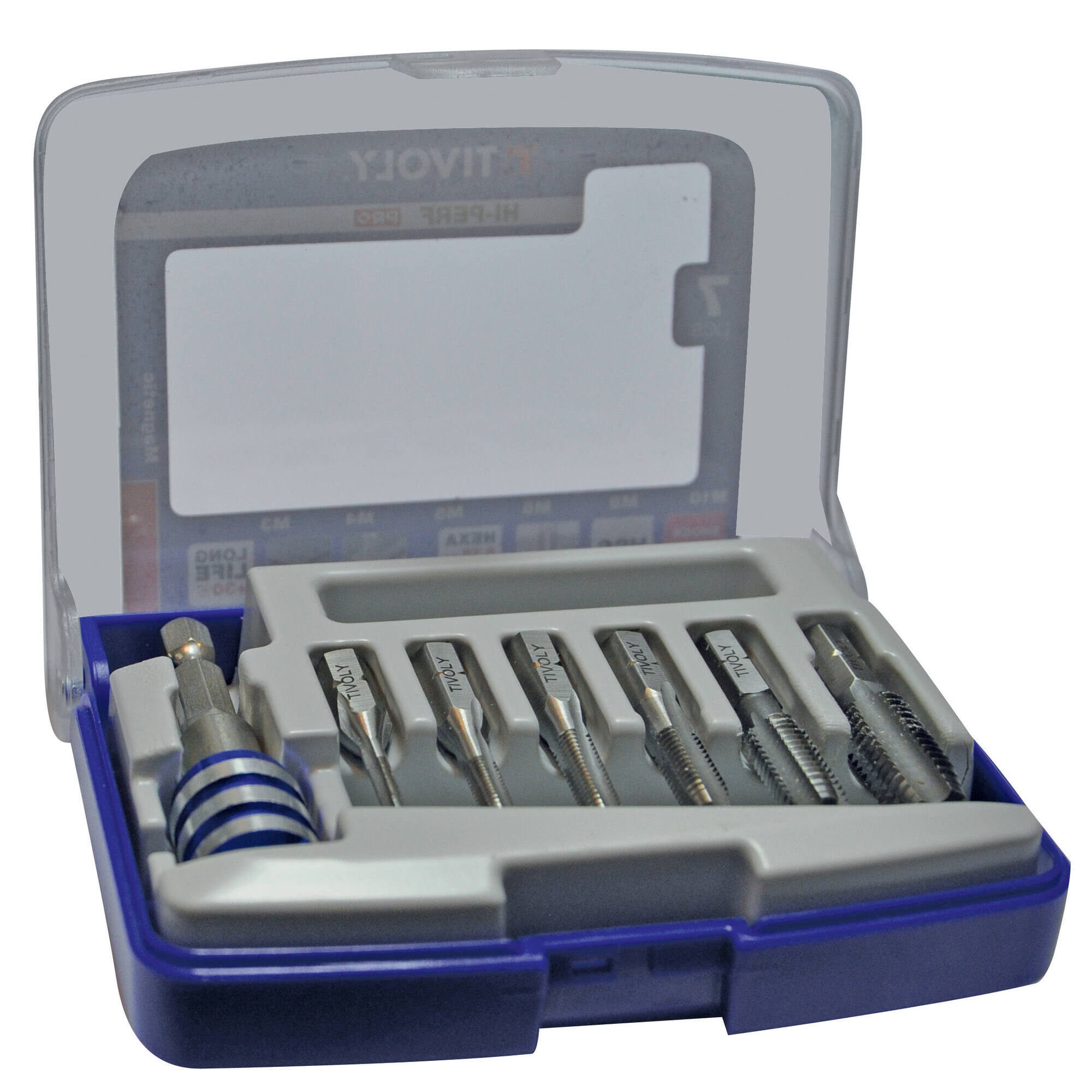 7 piezas - 6 machos de roscar HSS mango hexagonal M3 a M10 -Portapuntas de cambio rápido