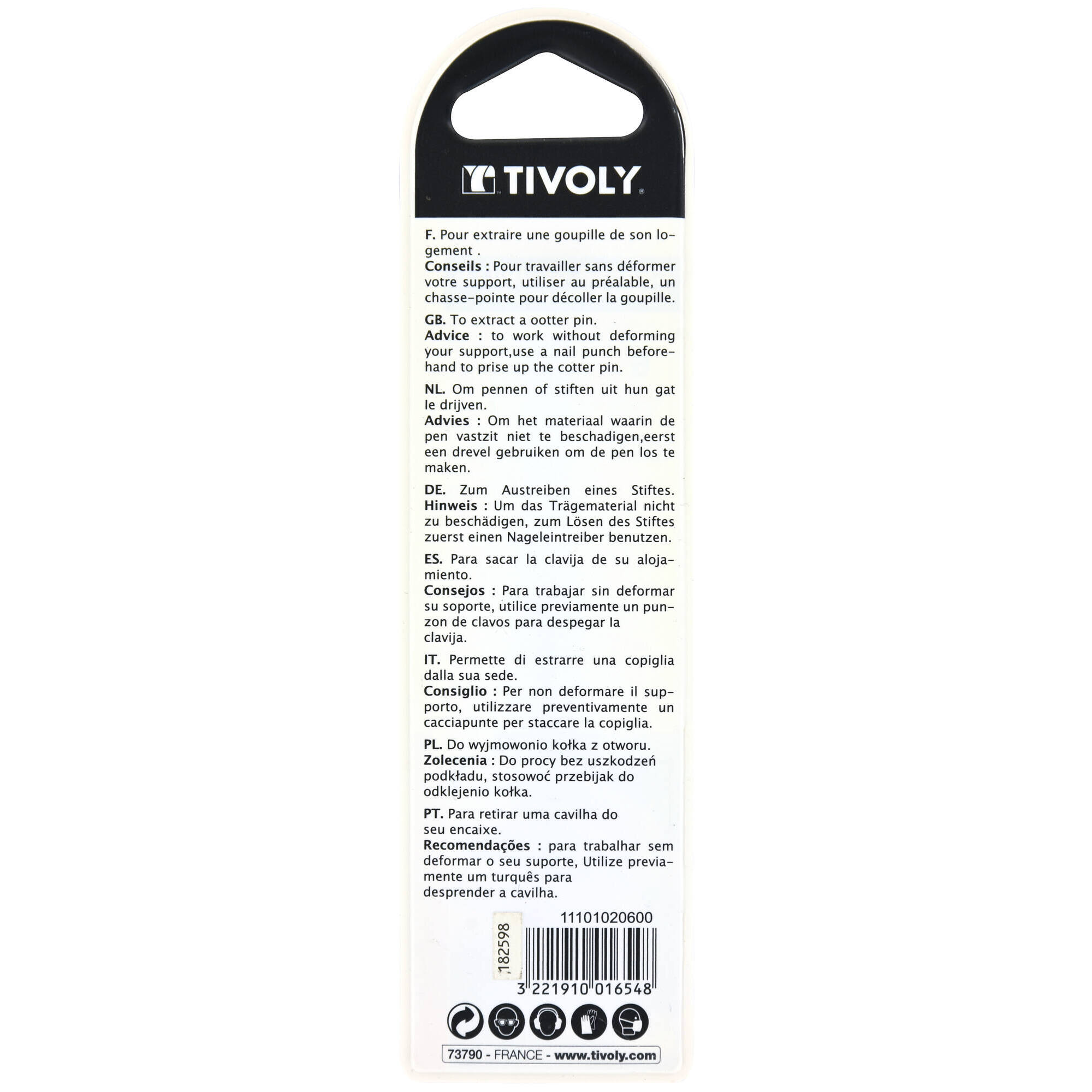 Botador de clavijas Ø5mm