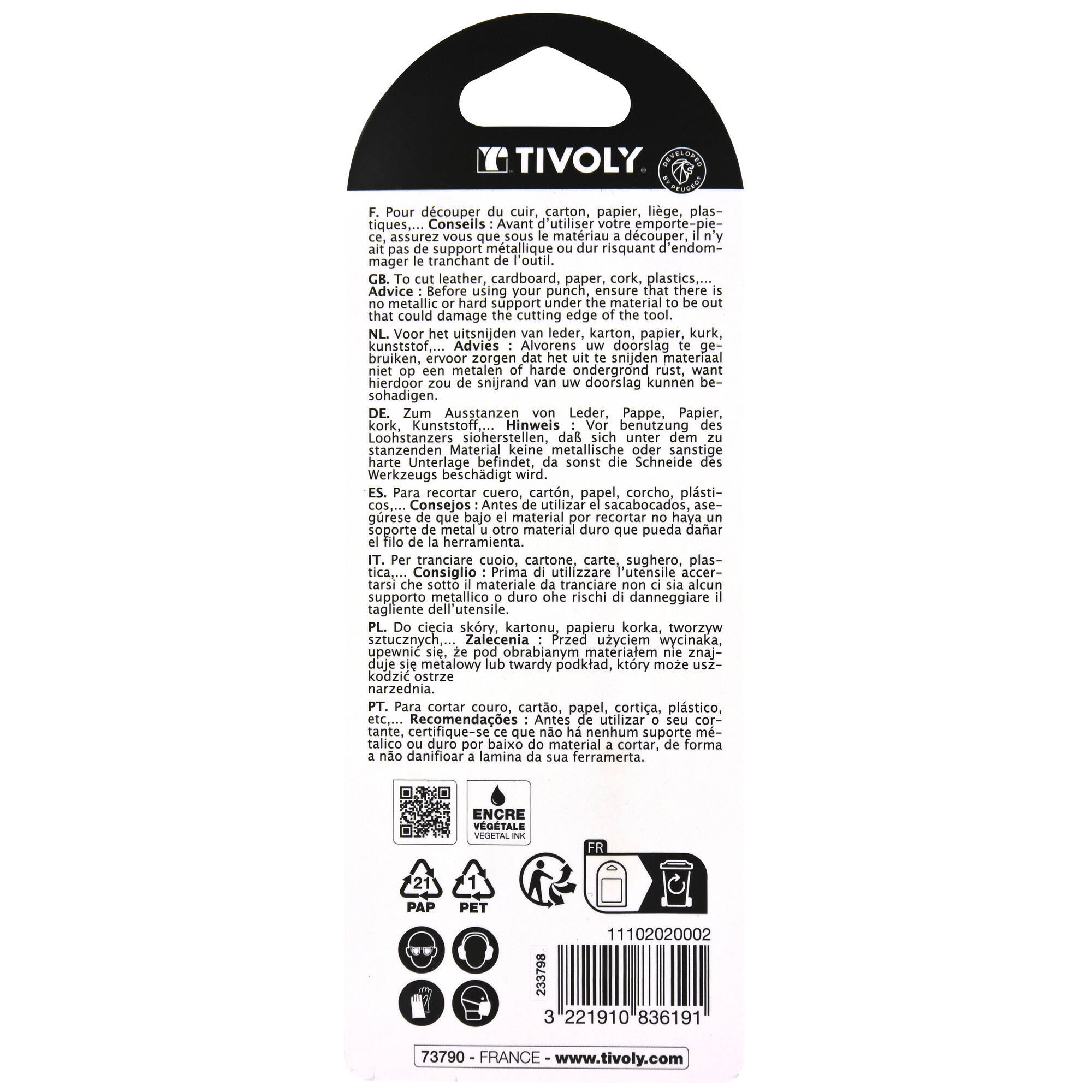 Sacabocados Ø6-8-10mm