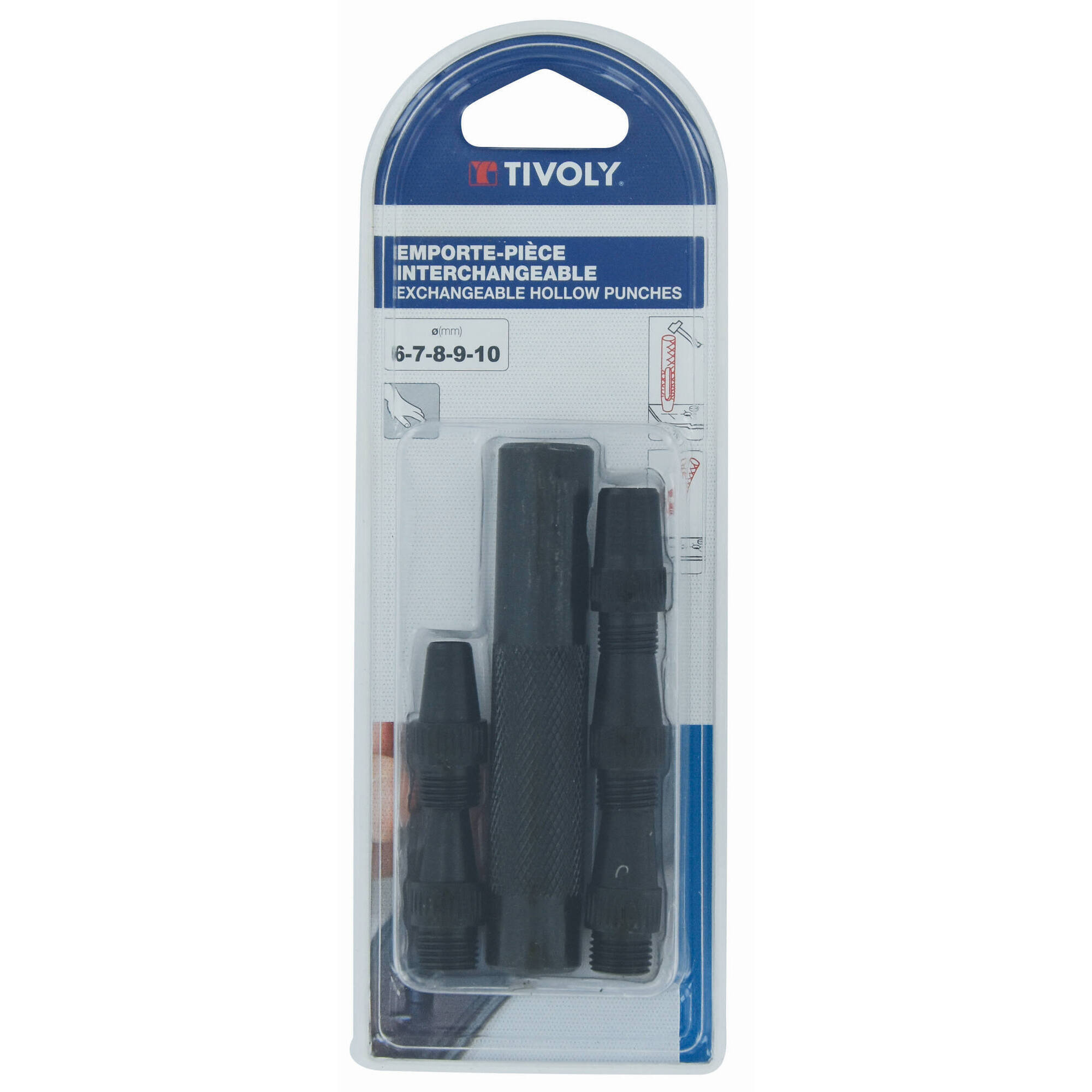 Sacabocados intercambiables Ø6-7-8-9-10mm