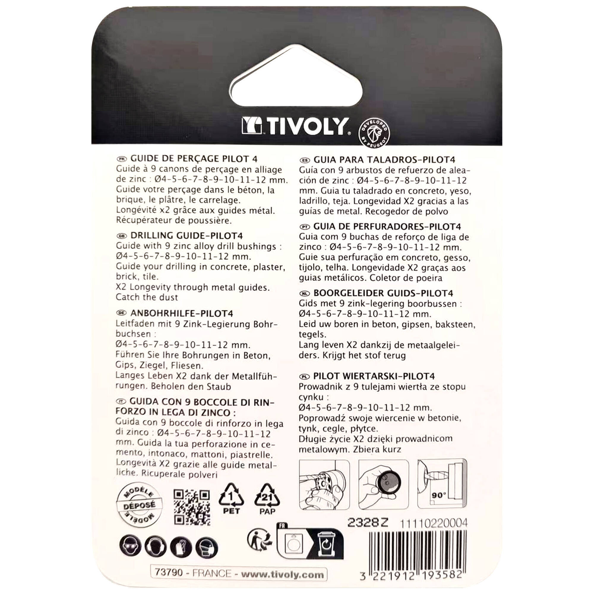 Guía de broca PILOT4 Ø 4 a 12 mm