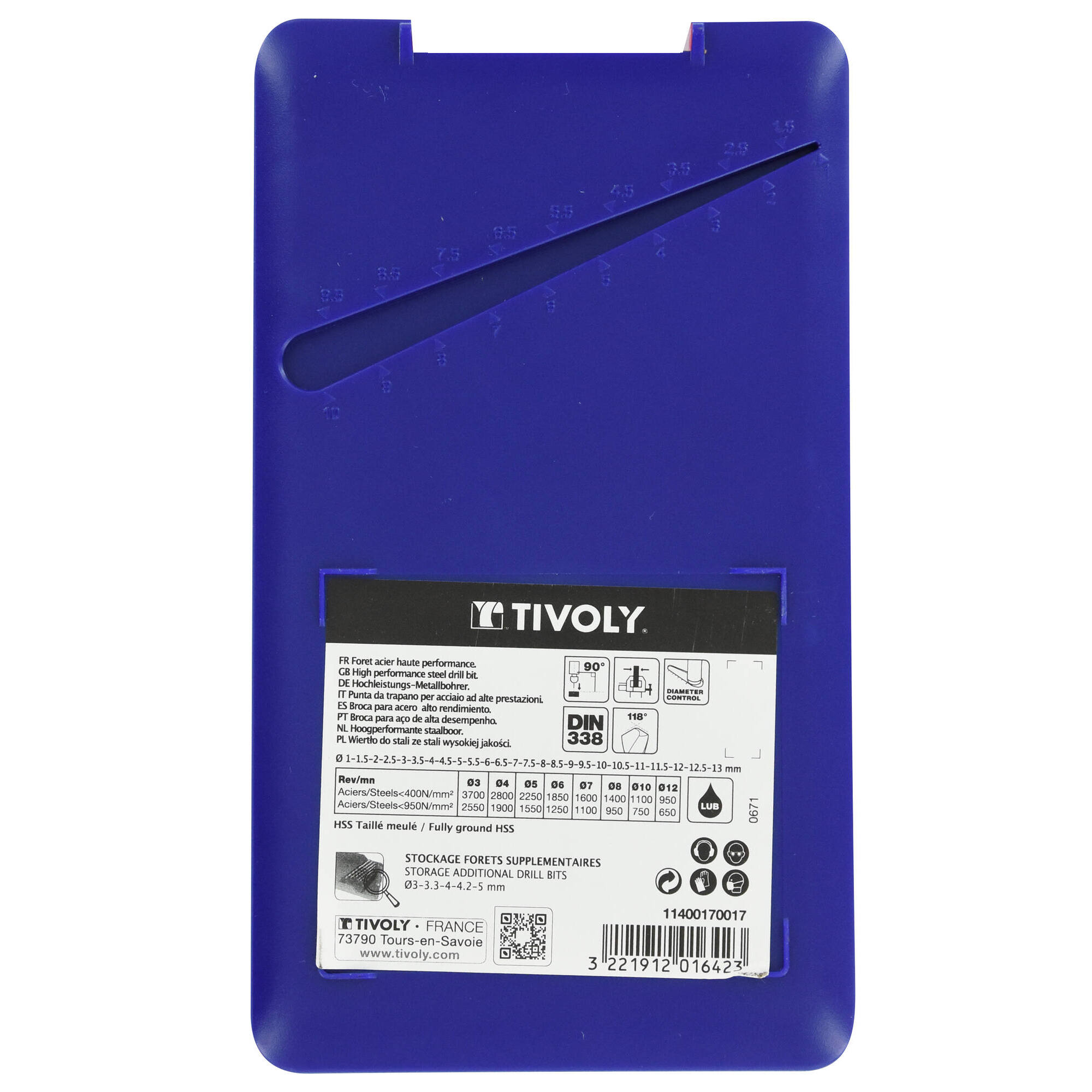 25 brocas para metal HSS rectificadas Ø 1 a 13 mm por 1/2 TECHNIC