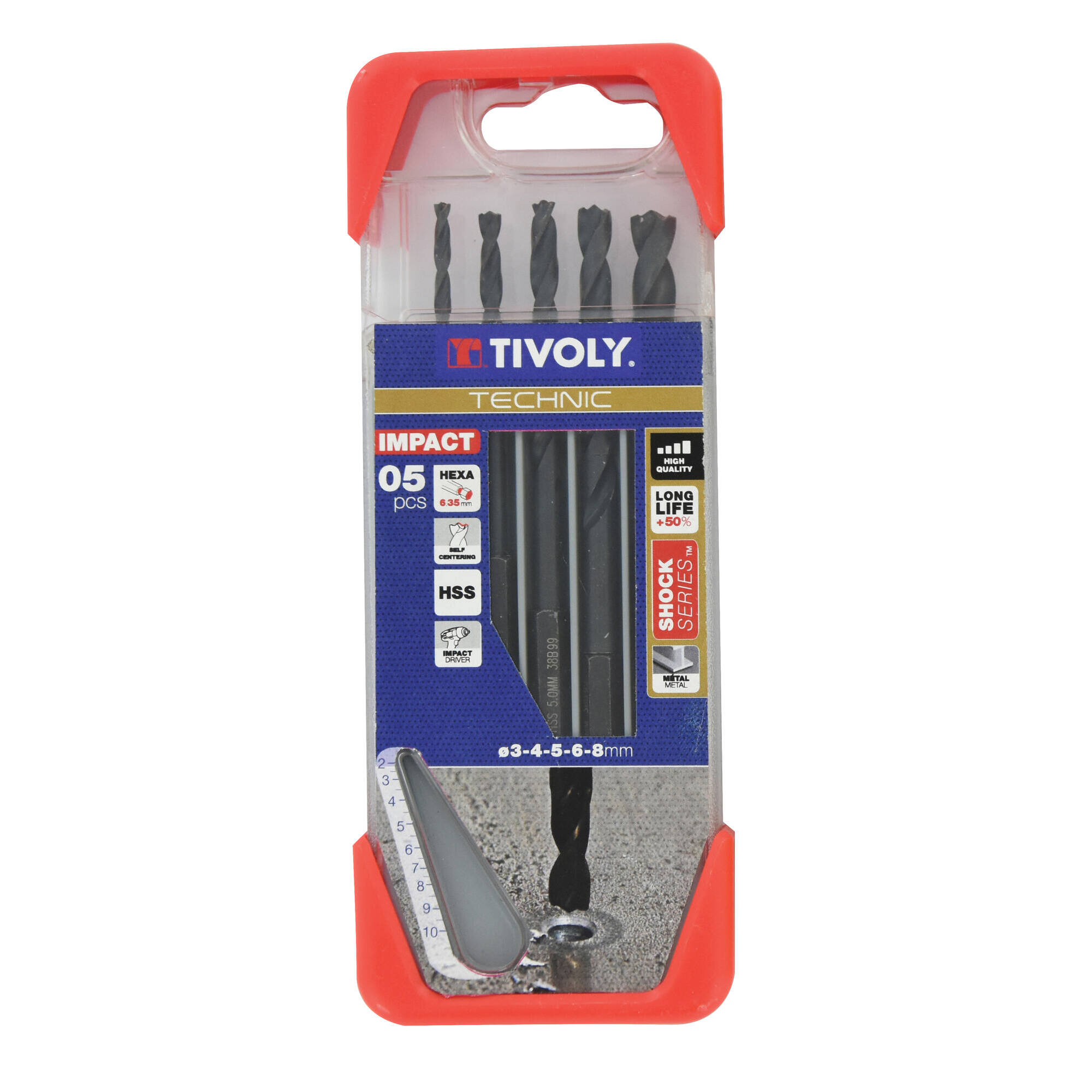 5 brocas para metal HSS rectificada afilado especial mango hexagonal 6,35 mm Ø 2 a 6mm