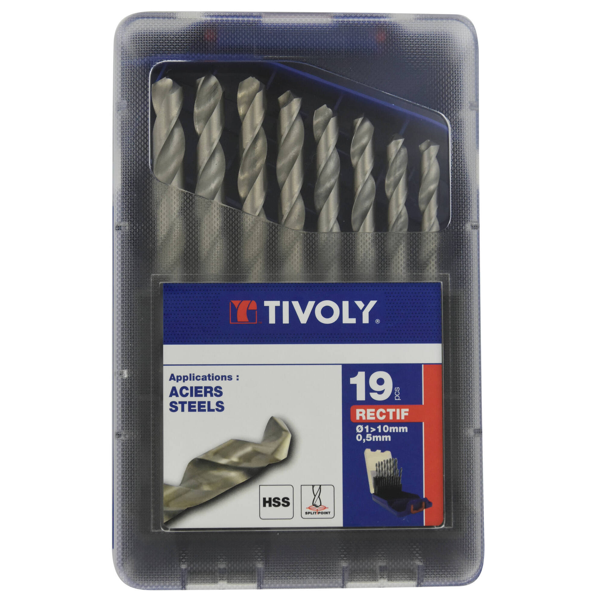 19 brocas para metal HSS rectificadas, punta en cruz Ø 1 a 10 mm por 1/2