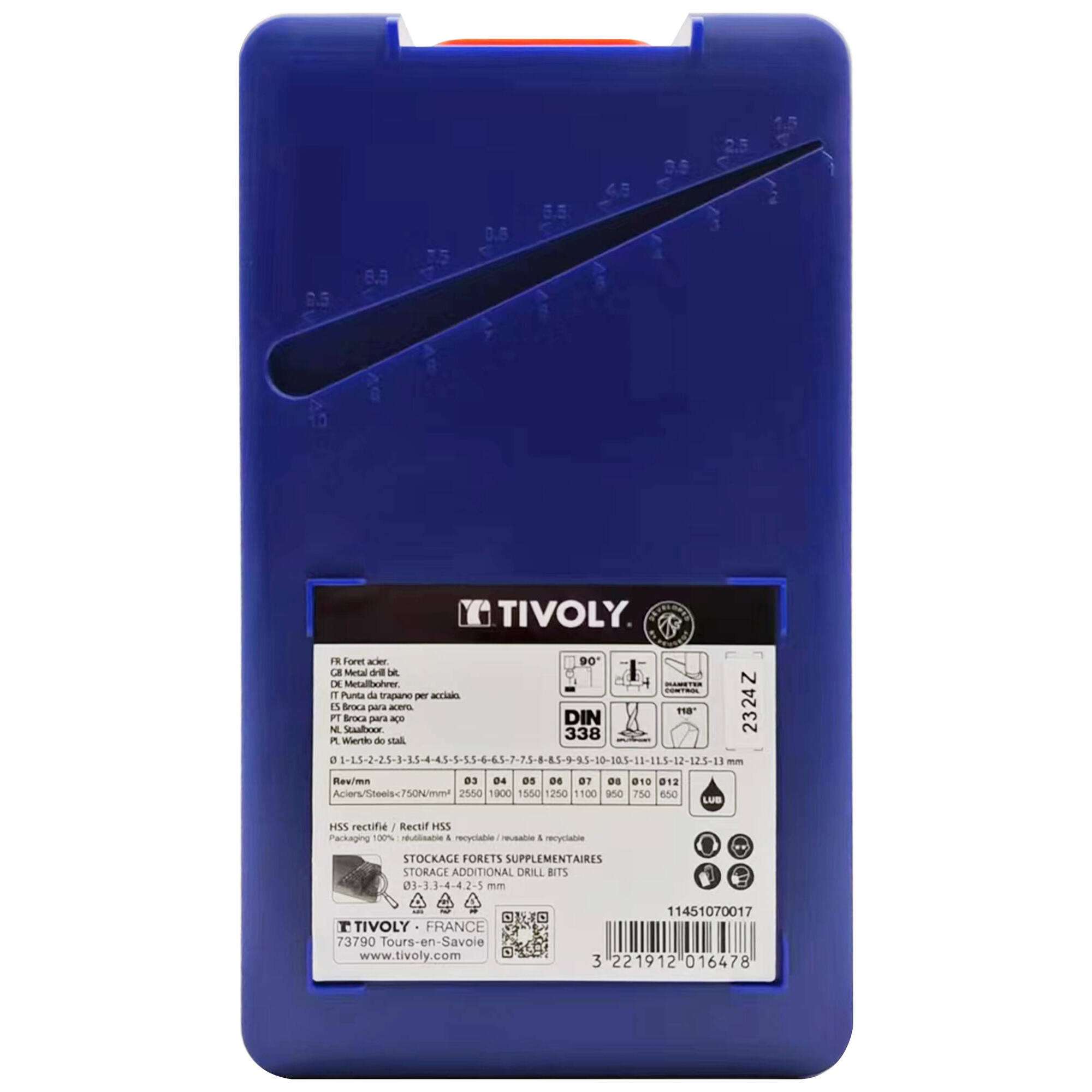 25 brocas para metal HSS rectificadas, punta en cruz Ø 1 a 13 mm