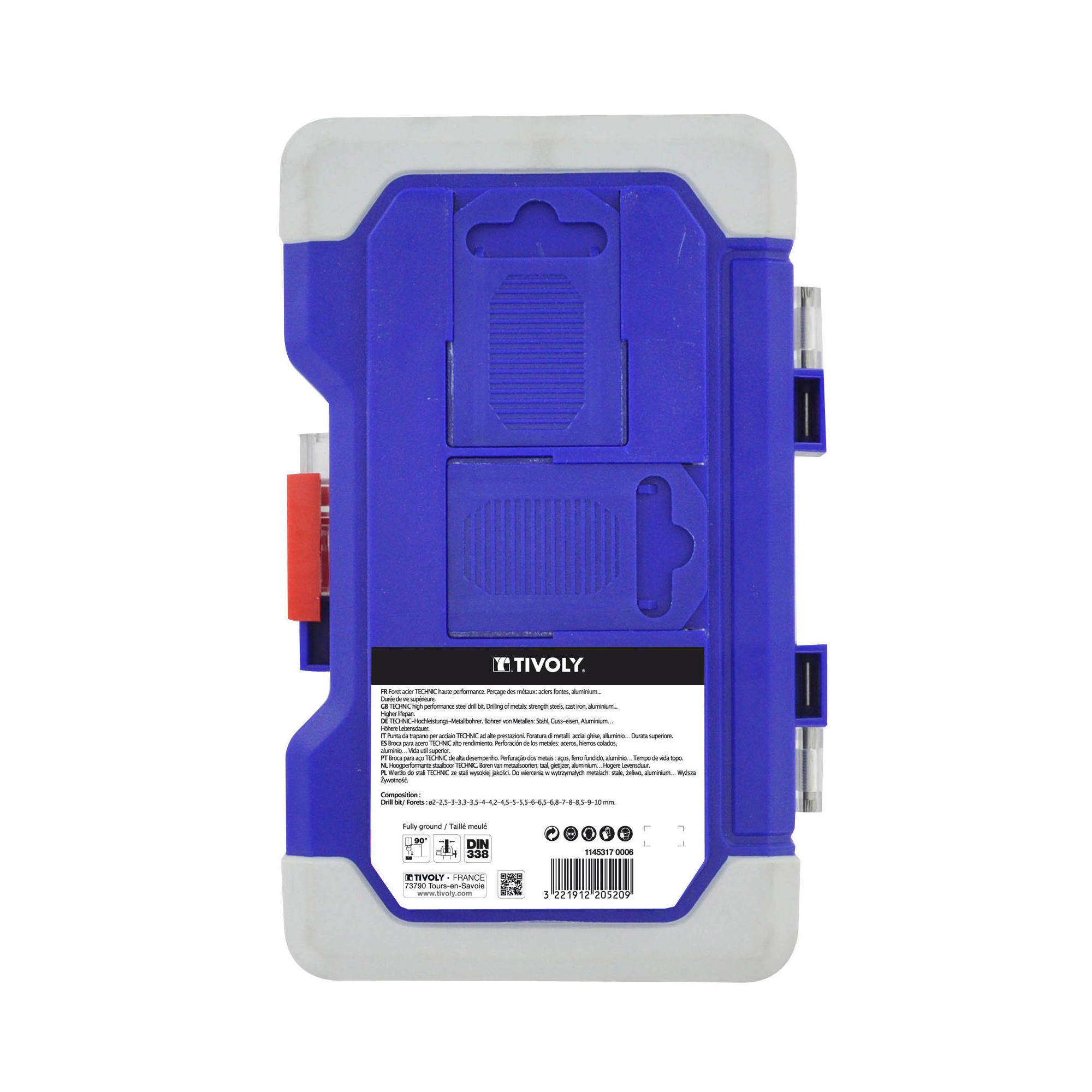 18 brocas para metal HSS STEAM rectificadas con recubrimiento TiN punta en cruz mango de 3 caras Ø 2 a 10 mm