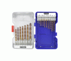 18 brocas para metal FURIUS HSS con recubrimiento FUSIO punta en cruz Ø 2 a 10 mm PREMIUM