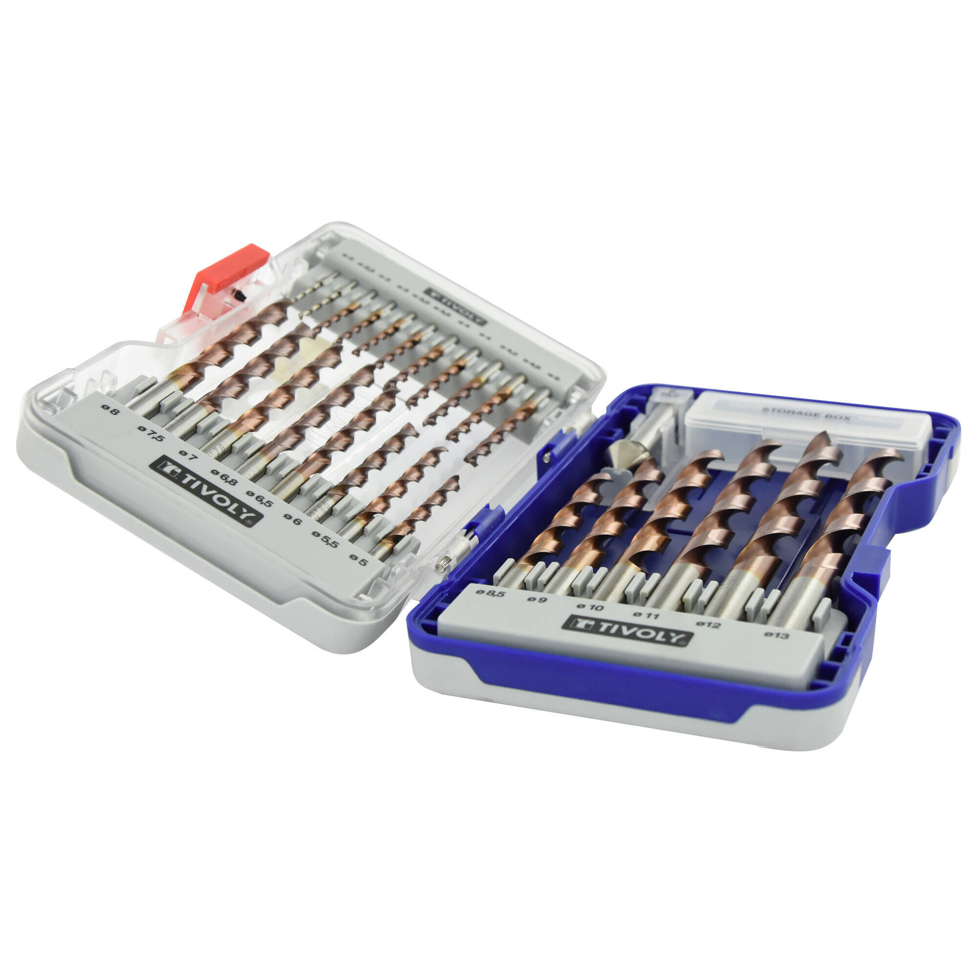 26 piezas -25 brocas para metal FURIUS HSS con recubrimiento FUSIO punta en cruz Ø 2 a 13 mm PREMIUM + 1 fresa para avellanar Ø 15 mm PREMIUM