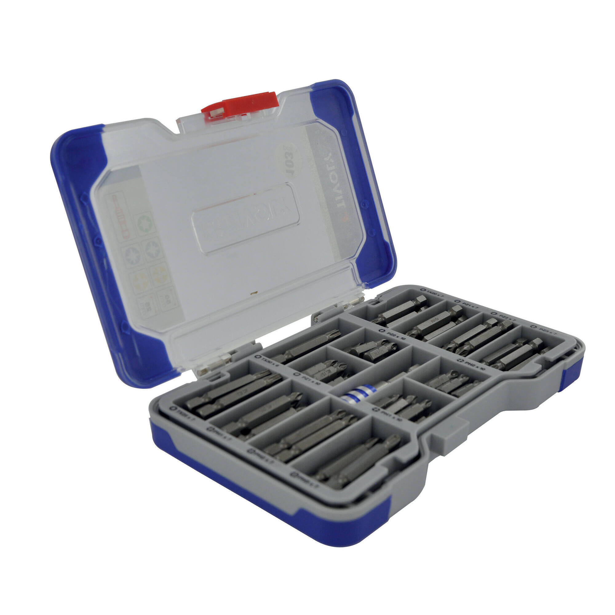 103 piezas -Puntas L. 25- 50 mm + 1 Portapuntas magnético de cambio rápido