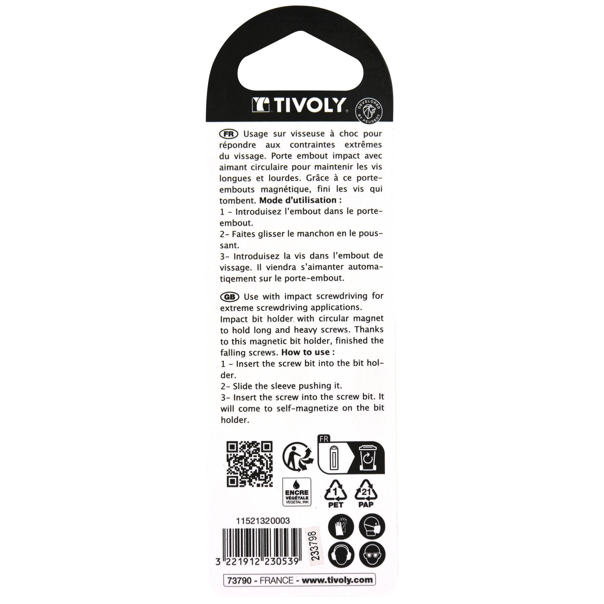 Porta-puntas Impacto magnético para tornillos largos y pesados