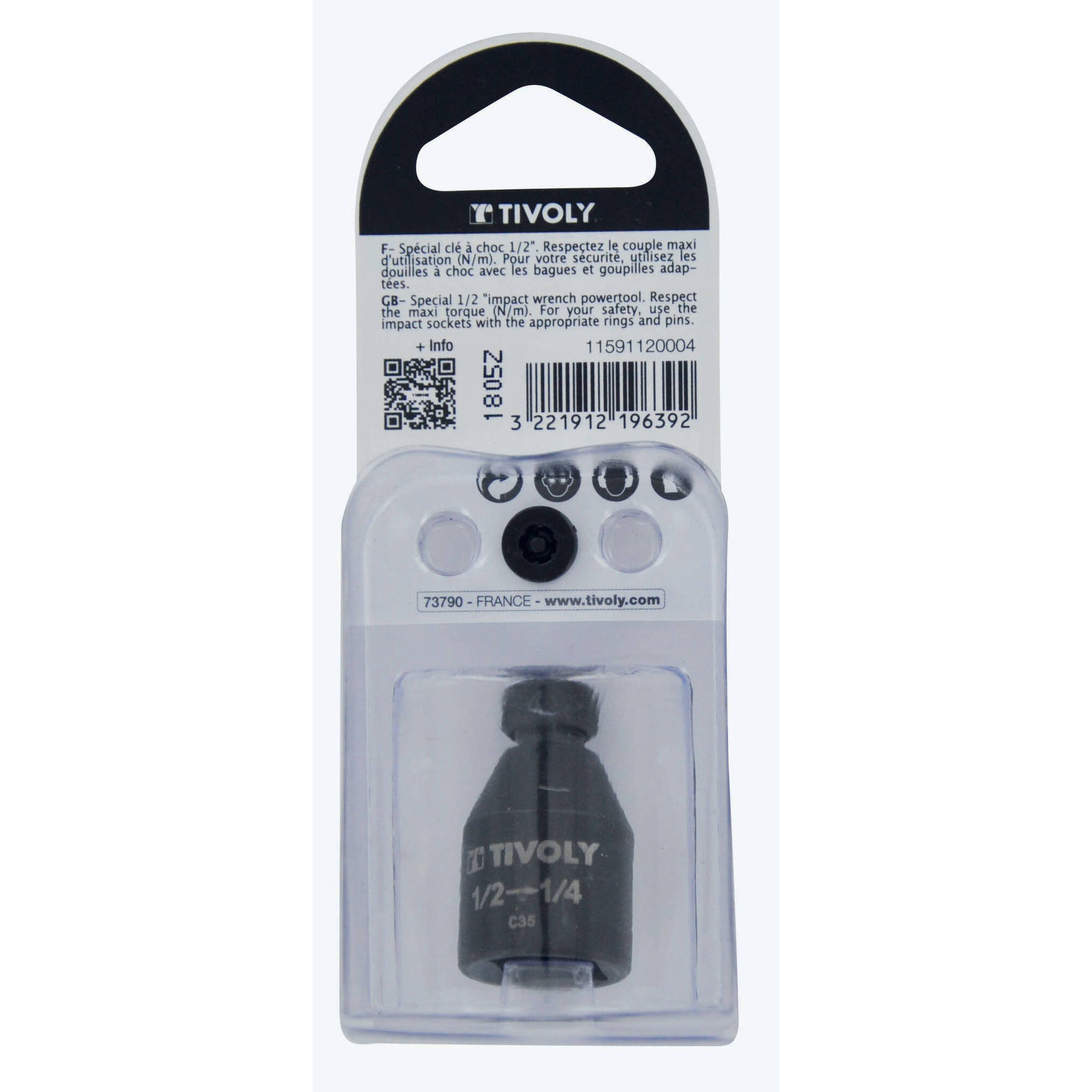 Porta-puntas para llave de impacto hexagonal 6,35 mm > M 1/2" -IMPACTO -Para llaves de vaso H 1/2"