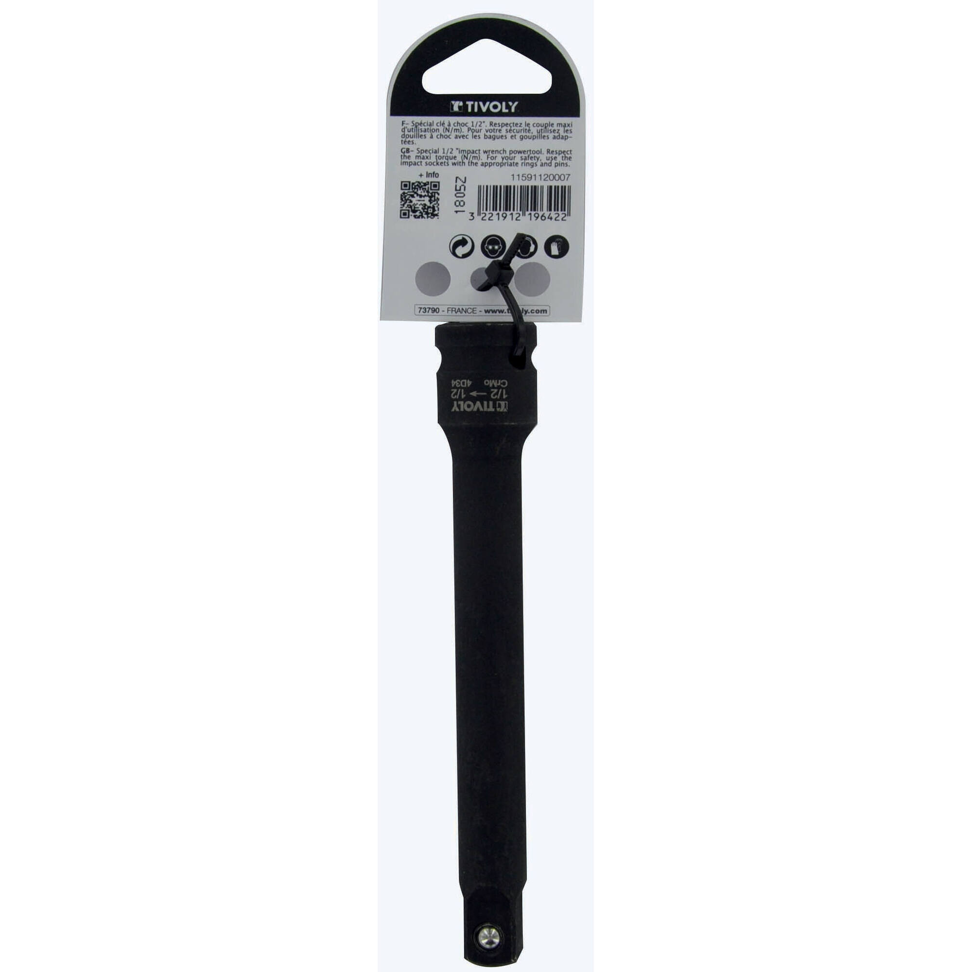 Extensión de impacto H 1/2" > M 1/2" L. 150 mm -IMPACTO -Para llaves de vaso H 1/2"