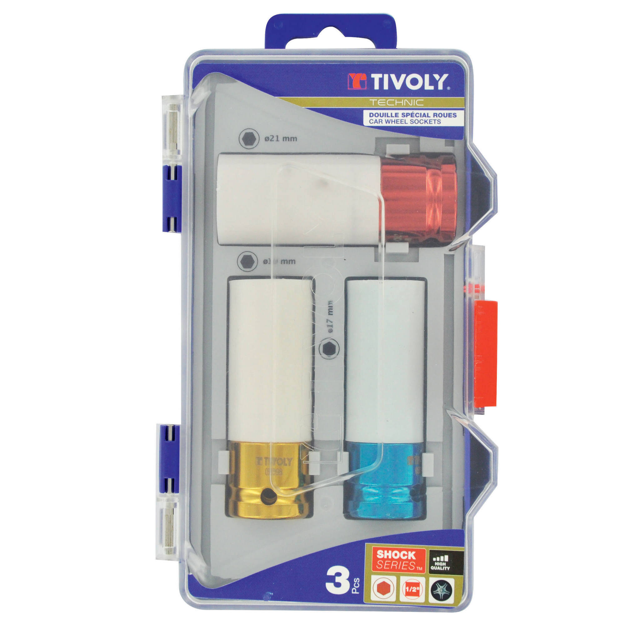 1159147 - 3 piezas -Llaves de impacto largas Ø 17 a 21mm -Especial ruedas de vehículos -IMPACTO