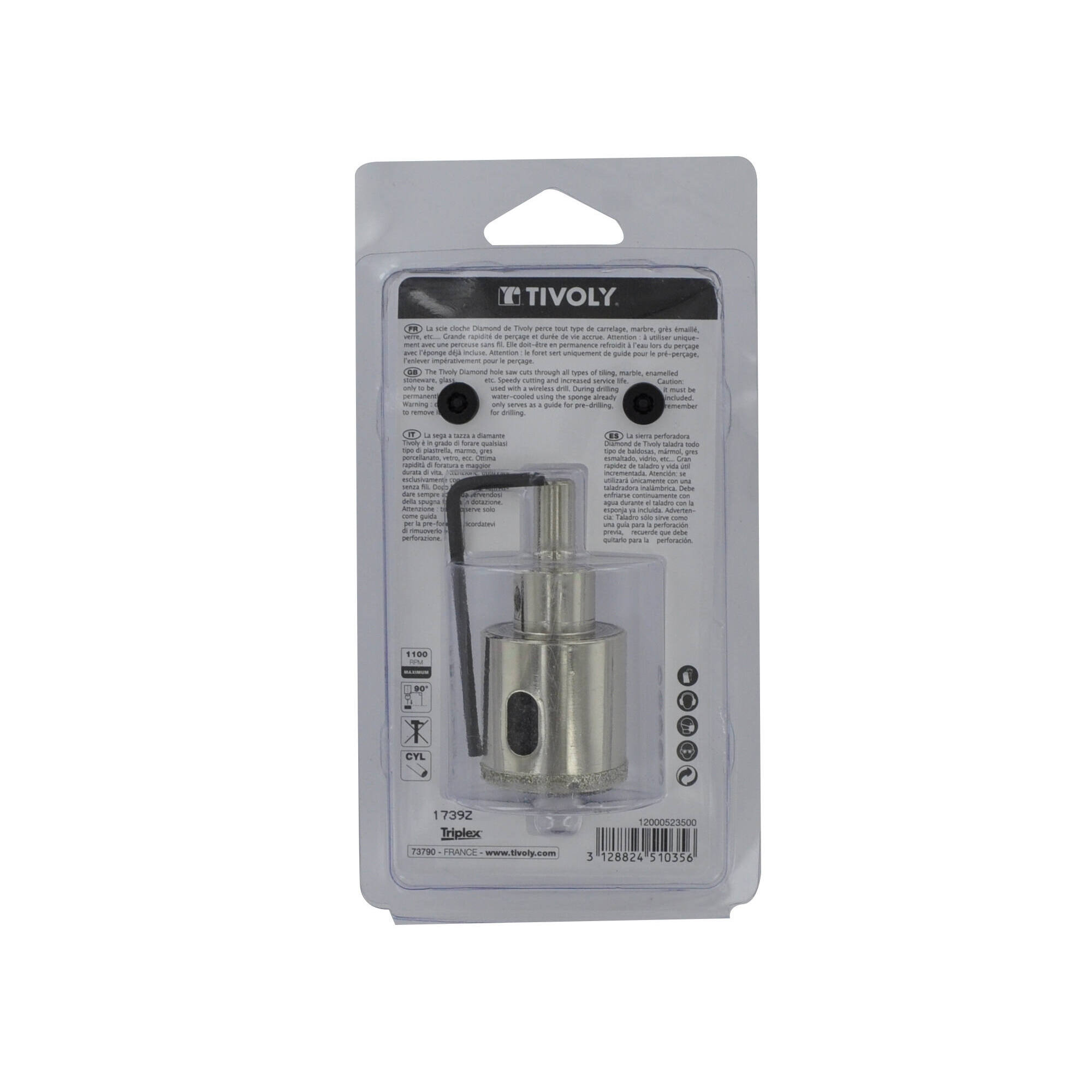 Ø: 35 / Sierra corona diamante corte con refrigeración (Estuche blíster) / H: 30