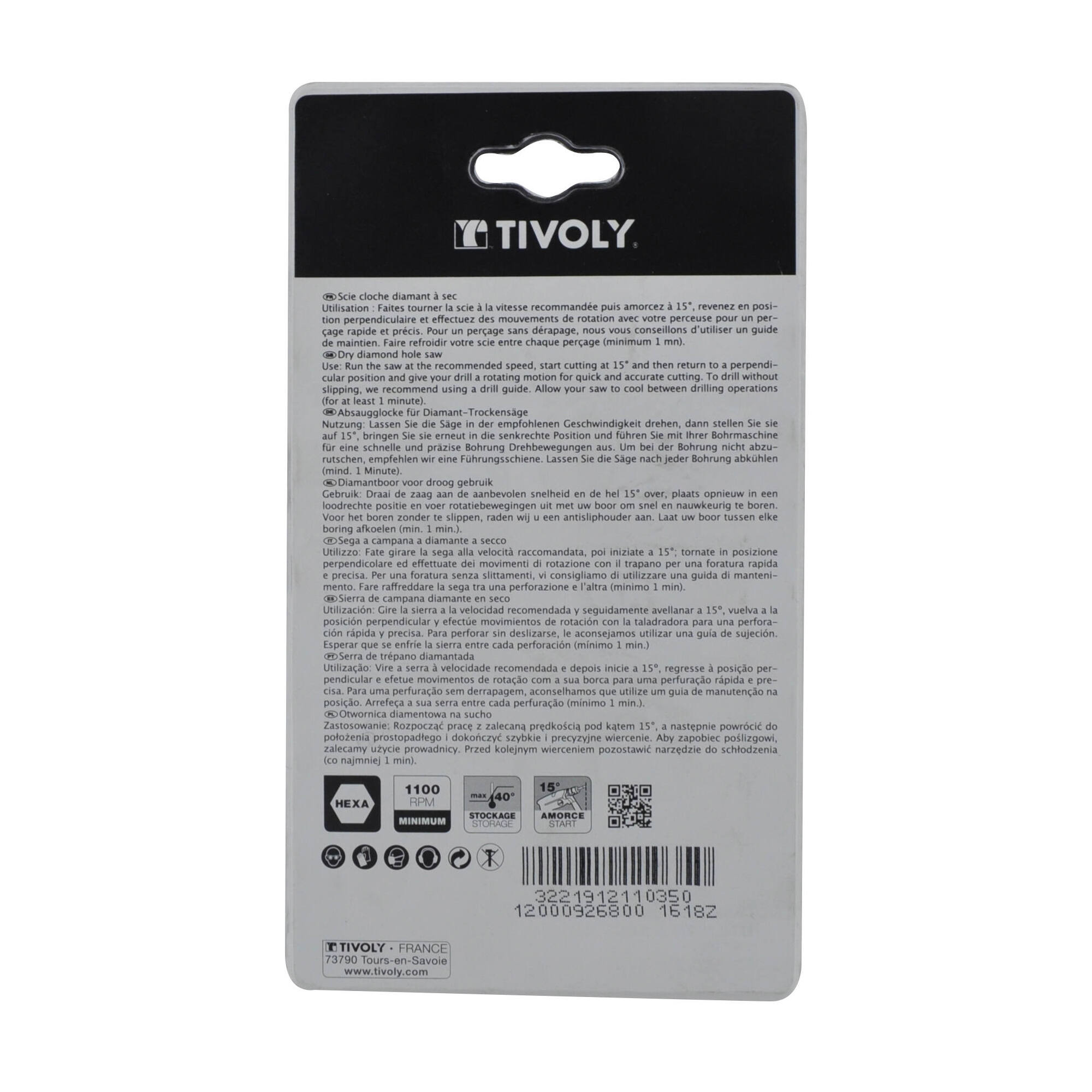 Ø: 68 / Sierra corona diamante corte en seco (Estuche blíster) / H: 43