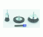 4 piezas: 3 cepillos metálicos + 1 adaptador SDS+