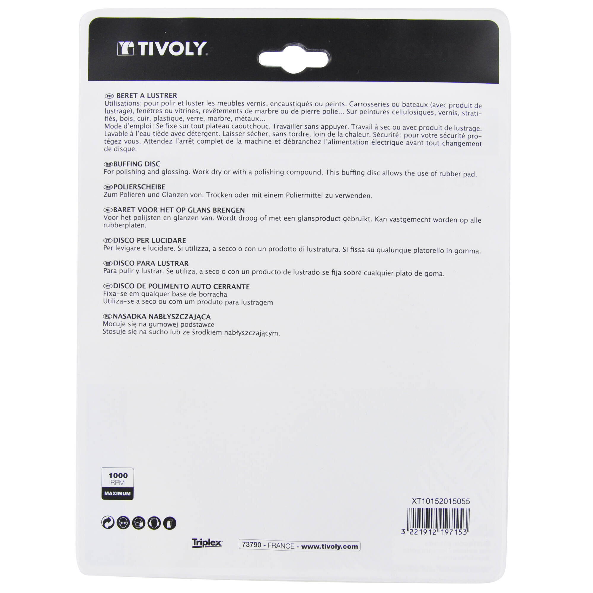 Boina de pulido con cordones Ø180mm