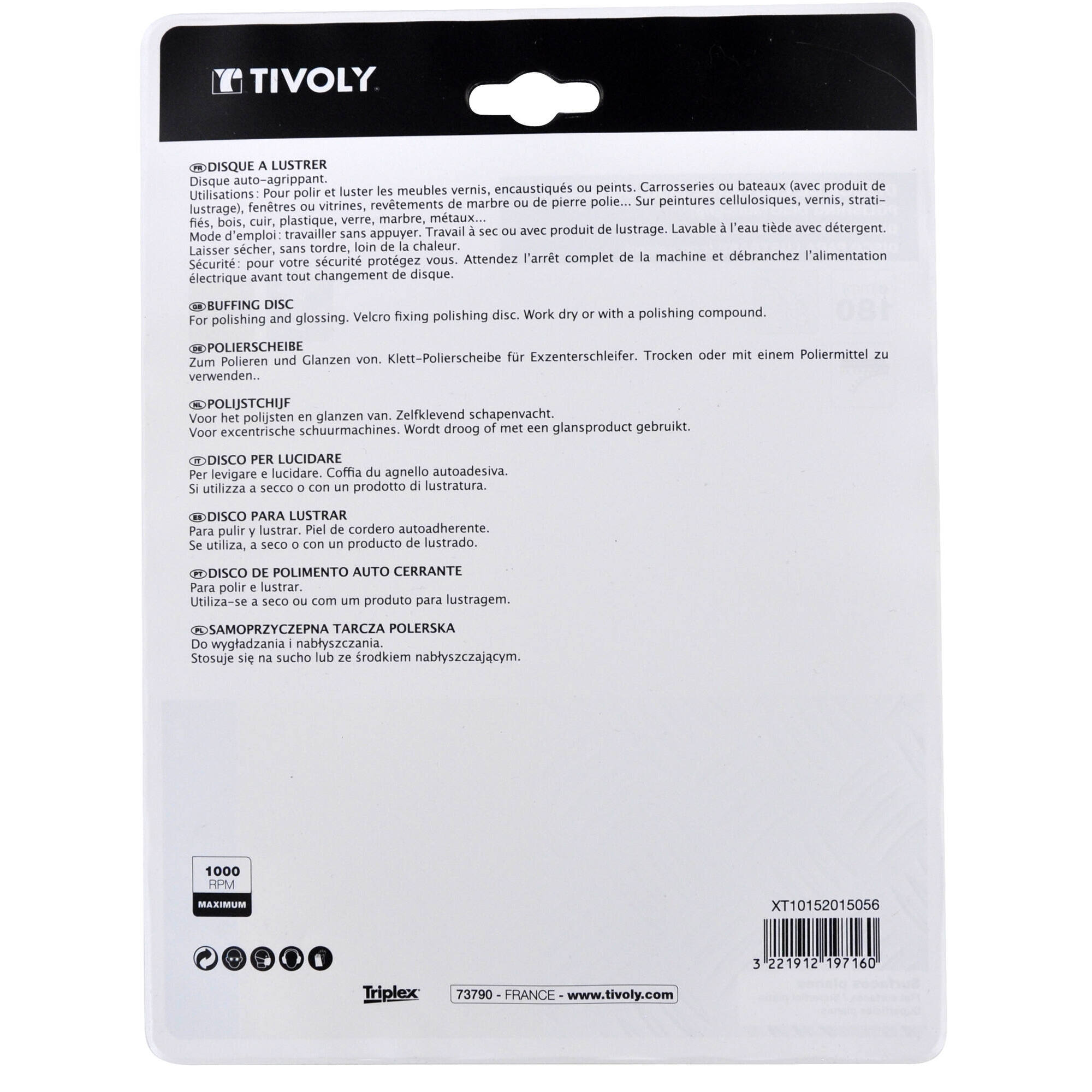 Disco de pulido con velcro Ø180mm