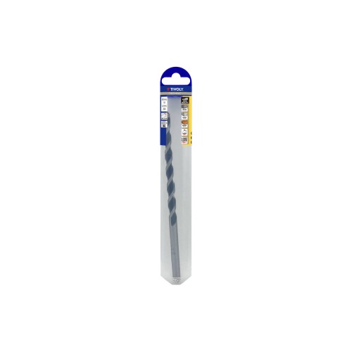 Ø: 12 / Broca para hormigón L. 200 mm -Placa de Metal Duro afilada con diamante -Mango cilíndrico (Blíster) / L: 200