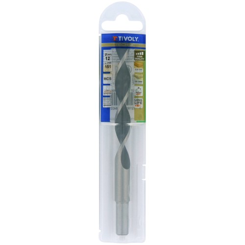 Ø: 12 / Broca para madera de 3 puntas -Mango cilíndrico -Graduada SLR (Funda plástico) / L: 151
