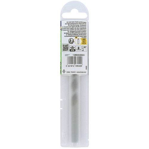 Ø: 9 / Broca para madera HSS -Afilado Speed point -Mango cilíndrico -Graduada SLR (Funda plástico) / L: 125