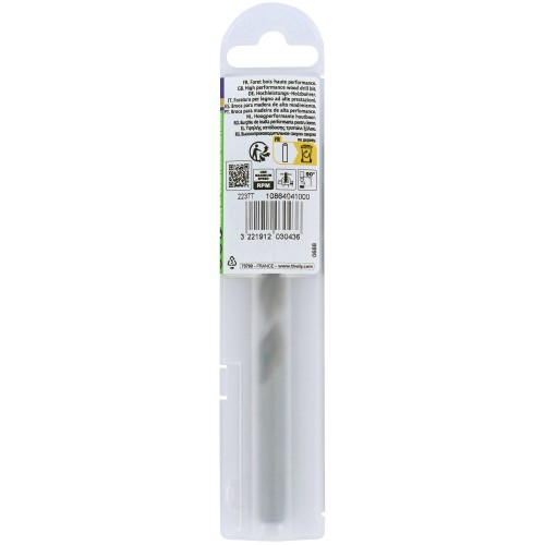 Ø: 10 / Broca para madera HSS -Afilado Speed point -Mango cilíndrico -Graduada SLR (Funda plástico) / L: 133