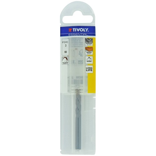 Ø: 3 / Broca para hormigón -Mango cilíndrico (Funda plástico) / L: 60