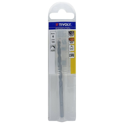 Ø: 6 / Broca para hormigón -Mango cilíndrico (Funda plástico) / L: 100
