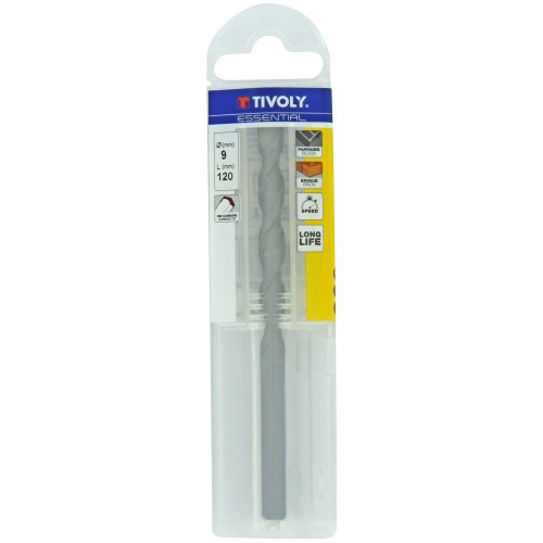Ø: 9 / Broca para hormigón -Mango cilíndrico (Funda plástico) / L: 120