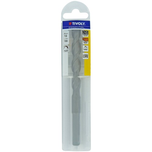 Ø: 13 / Broca para hormigón -Mango cilíndrico (Funda plástico) / L: 150