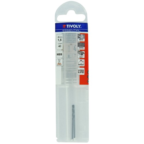 Ø: 1.5 / L: 40 / Broca para metal HSS -Afilado SPLIT POINT (Funda plástico)
