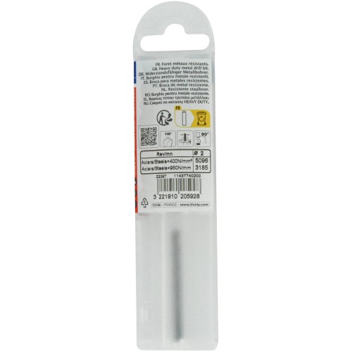 Ø: 2 / L: 49 / Broca para metal HSS -Afilado SPLIT POINT (Funda plástico)