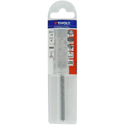 Ø: 2.5 / L: 57 / Broca para metal HSS -Afilado SPLIT POINT (Funda plástico)